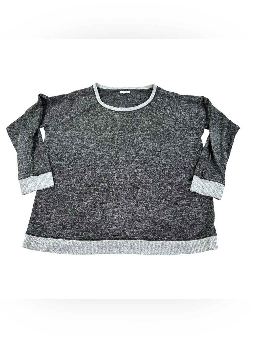 Maurices Marled Knit Sweater Women’s XL Black Charcoal Gray Contrast Soft